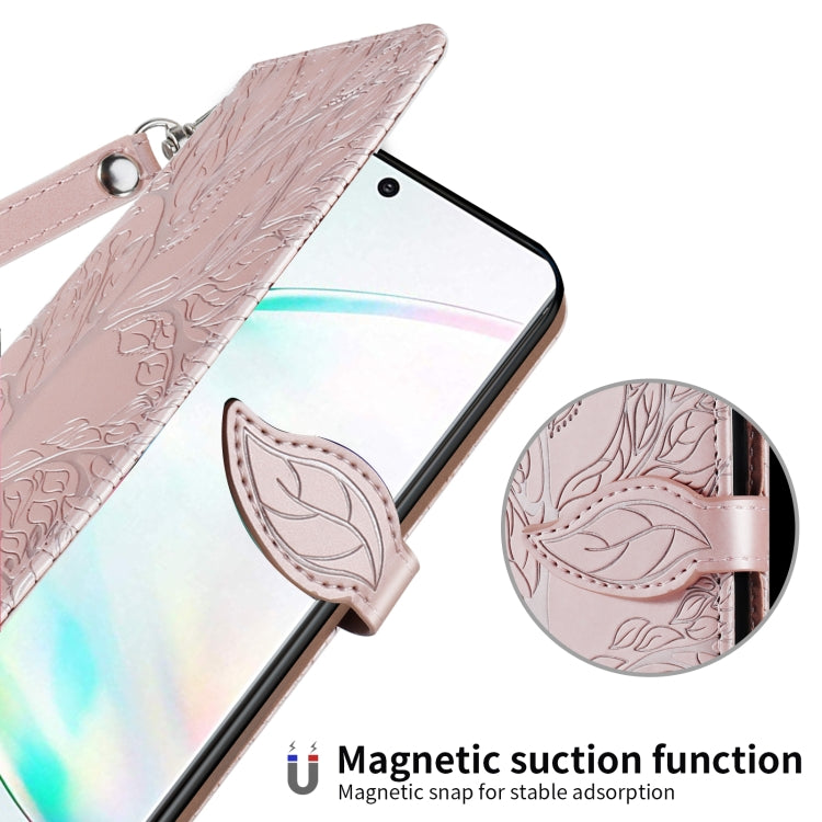 For Samsung Galaxy Note20 Ultra Life of Tree Embossing Pattern Horizontal Flip Leather Case with Holder & Card Slot & Wallet & Photo Frame & Lanyard(Rose Gold) by buy2fix