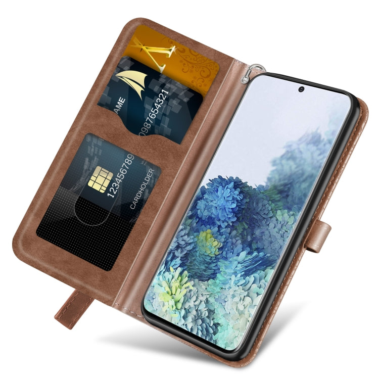 For Samsung Galaxy S20 FE Life of Tree Embossing Pattern Horizontal Flip Leather Case with Holder & Card Slot & Wallet & Photo Frame & Lanyard(Brown) by buy2fix