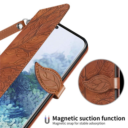 For Samsung Galaxy S20 FE Life of Tree Embossing Pattern Horizontal Flip Leather Case with Holder & Card Slot & Wallet & Photo Frame & Lanyard(Brown) by buy2fix