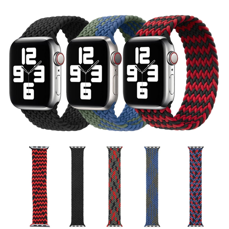 Mixed Color Nylon Braided Single Loop Watch Band For Apple Watch Series 7 45mm / 6 & SE & 5 & 4 44mm / 3 & 2 & 1 42mm, Size:M(Charcoal) by buy2fix