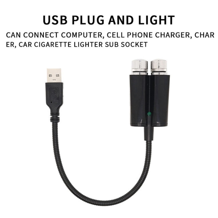 Car Two-color USB Star Dome Light Atmosphere Laser Projection Decorative Light, Constantly Bright Version(Red Blue) by buy2fix