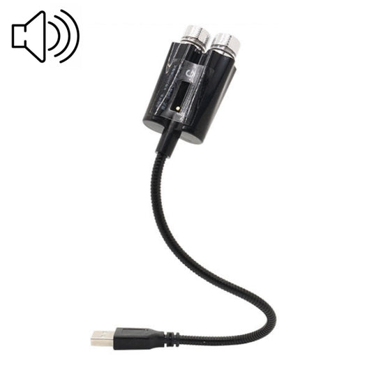 Car Two-color USB Star Dome Light Atmosphere Laser Projection Decorative Light, Voice Control Version(Red Green) by buy2fix