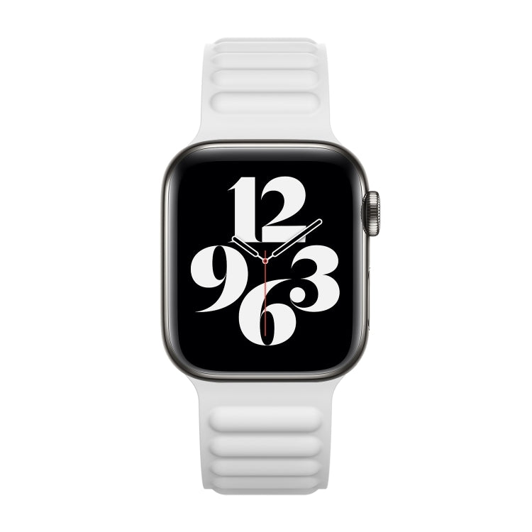 Silicone Magnetic Chain Watch Band For Apple Watch Series 7 41mm / 6 & SE & 5 & 4 40mm / 3 & 2 & 1 38mm(White) by buy2fix