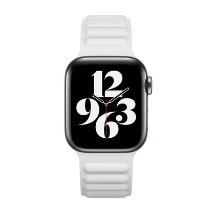 Silicone Magnetic Chain Watch Band For Apple Watch Series 7 41mm / 6 & SE & 5 & 4 40mm / 3 & 2 & 1 38mm(White) by buy2fix