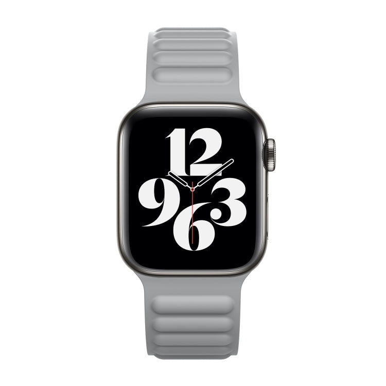 Silicone Magnetic Chain Watch Band For Apple Watch Series 7 41mm / 6 & SE & 5 & 4 40mm / 3 & 2 & 1 38mm(Grey) by buy2fix