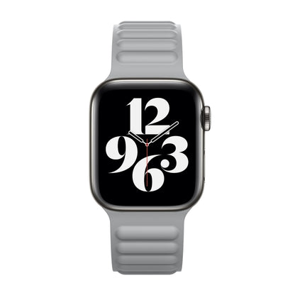 Silicone Magnetic Chain Watch Band For Apple Watch Series 7 41mm / 6 & SE & 5 & 4 40mm / 3 & 2 & 1 38mm(Grey) by buy2fix