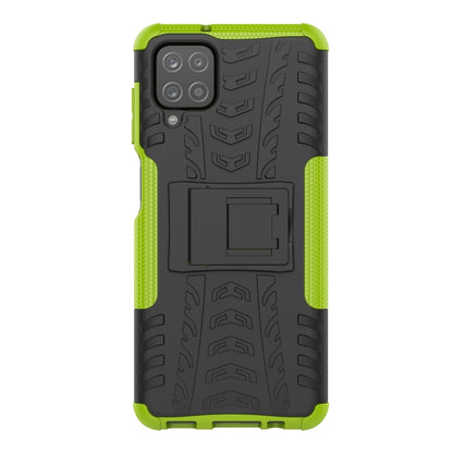 For Samsung Galaxy A12 5G Tire Texture Shockproof TPU+PC Protective Case with Holder(Green) by buy2fix