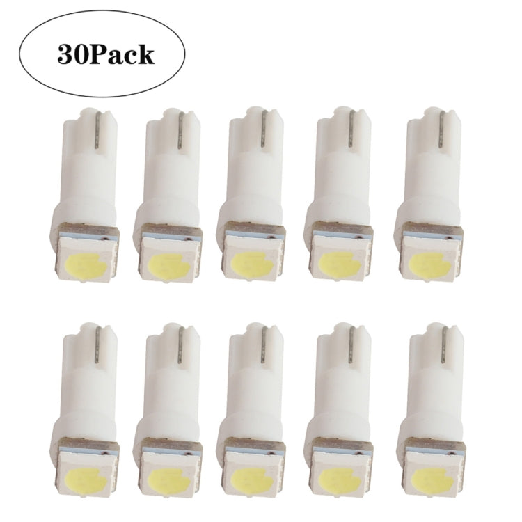 30 PCS T5 1LED SMD-5050 Car Modification LED Indicator Light White Light - In Car by buy2fix | Online Shopping UK | buy2fix