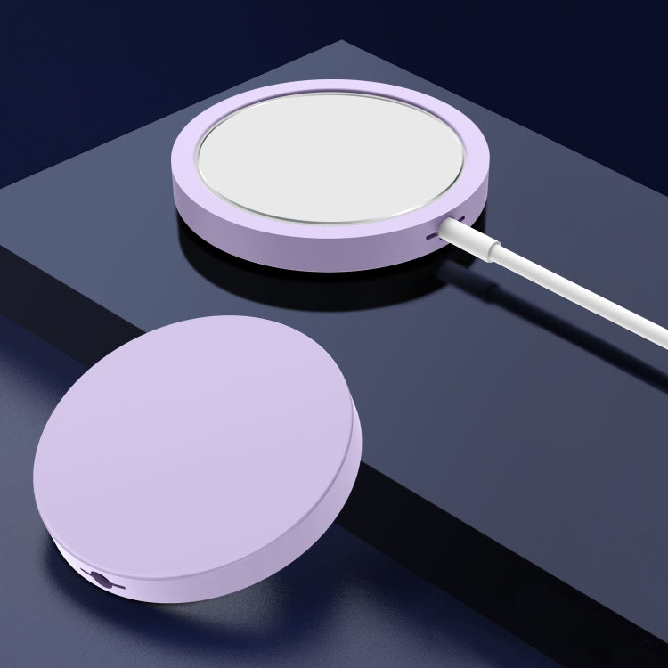 Magsafe Wireless Charger Silicone Protective Case(Light Purple) by buy2fix