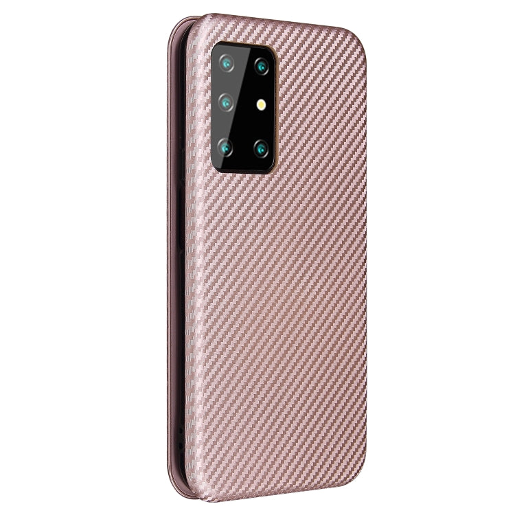 For Cubot X30 Carbon Fiber Texture Horizontal Flip TPU + PC + PU Leather Case with Card Slot(Pink) by buy2fix