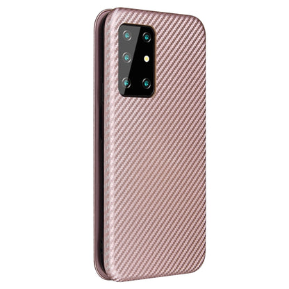 For Cubot X30 Carbon Fiber Texture Horizontal Flip TPU + PC + PU Leather Case with Card Slot(Pink) by buy2fix