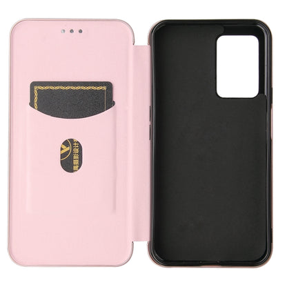 For Cubot X30 Carbon Fiber Texture Horizontal Flip TPU + PC + PU Leather Case with Card Slot(Pink) by buy2fix
