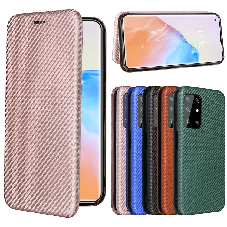 For Cubot X30 Carbon Fiber Texture Horizontal Flip TPU + PC + PU Leather Case with Card Slot(Pink) by buy2fix