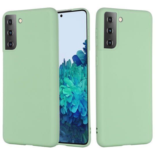 For Samsung Galaxy S21 5G Pure Color Liquid Silicone Shockproof Full Coverage Case(Green)