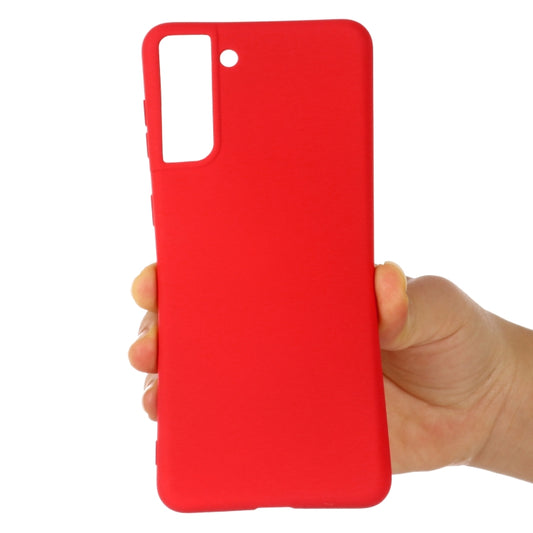 For Samsung Galaxy S21+ 5G Pure Color Liquid Silicone Shockproof Full Coverage Case(Red) by buy2fix