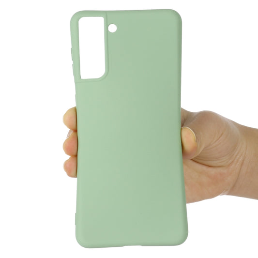 For Samsung Galaxy S21+ 5G Pure Color Liquid Silicone Shockproof Full Coverage Case(Green) by buy2fix