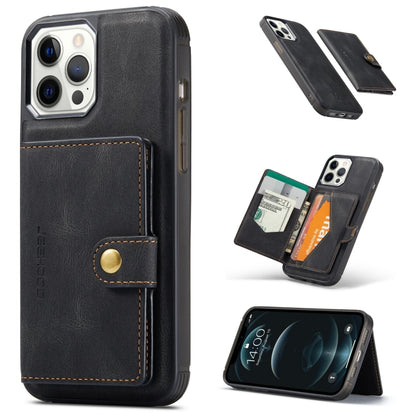 For iPhone 12 mini JEEHOOD Retro Magnetic Detachable Protective Case with Wallet & Card Slot & Holder (Black) - iPhone 12 mini Cases by JEEHOOD | Online Shopping UK | buy2fix