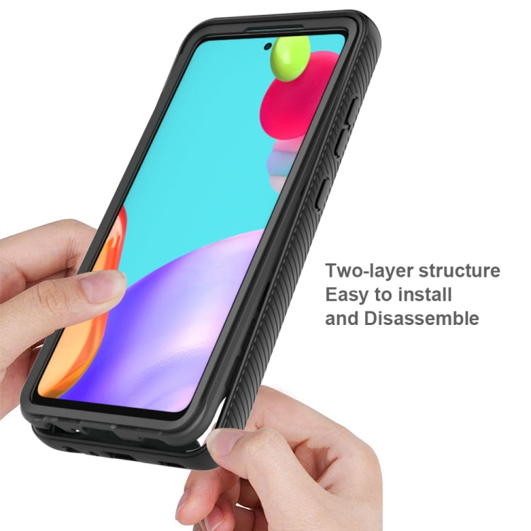For Samsung Galaxy A52 5G / 4G Starry Sky Solid Color Series Shockproof PC + TPU Protective Case(Navy Blue) by buy2fix
