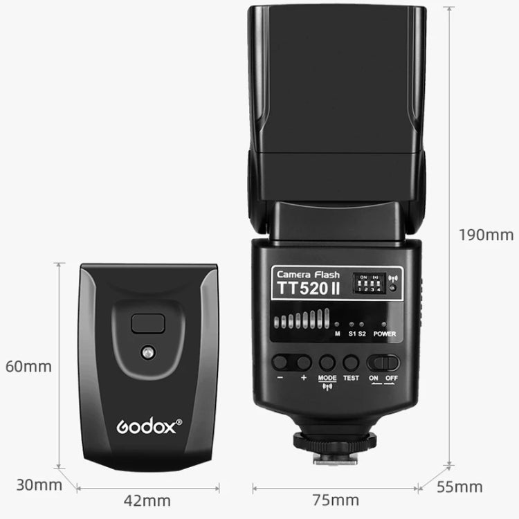 Godox TT520II 433MHZ Wireless 1/300s-1/2000s HSS Flash Speedlite Camera Top Fill Light for Canon / Nikon DSLR Cameras(Black) - Shoe Mount Flashes by Godox | Online Shopping UK | buy2fix