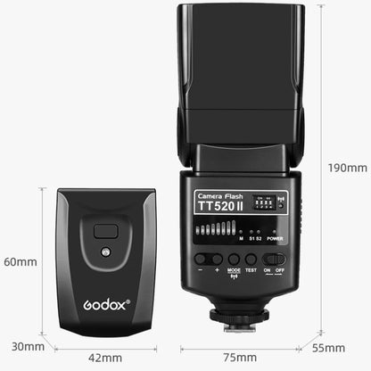 Godox TT520II 433MHZ Wireless 1/300s-1/2000s HSS Flash Speedlite Camera Top Fill Light for Canon / Nikon DSLR Cameras(Black) - Shoe Mount Flashes by Godox | Online Shopping UK | buy2fix