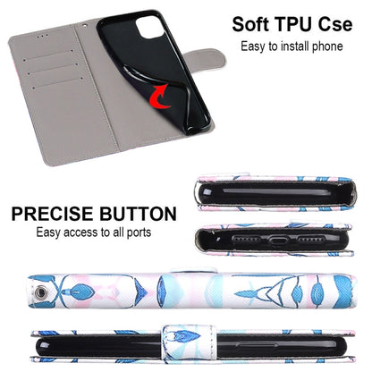 Coloured Drawing Cross Texture Horizontal Flip PU Leather Case with Holder & Card Slots & Wallet & Lanyard For iPhone 6 / 6s(Pink Green Leaf) by buy2fix