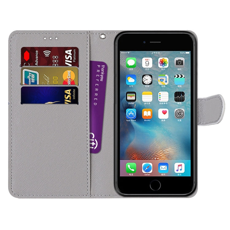Coloured Drawing Cross Texture Horizontal Flip PU Leather Case with Holder & Card Slots & Wallet & Lanyard For iPhone 6 / 6s(B10 Wood Red Rose) by buy2fix