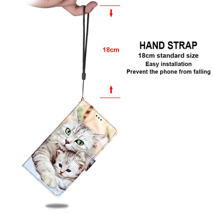 For iPhone 11 Coloured Drawing Cross Texture Horizontal Flip PU Leather Case with Holder & Card Slots & Wallet & Lanyard (Big Cat Holding Kitten) by buy2fix