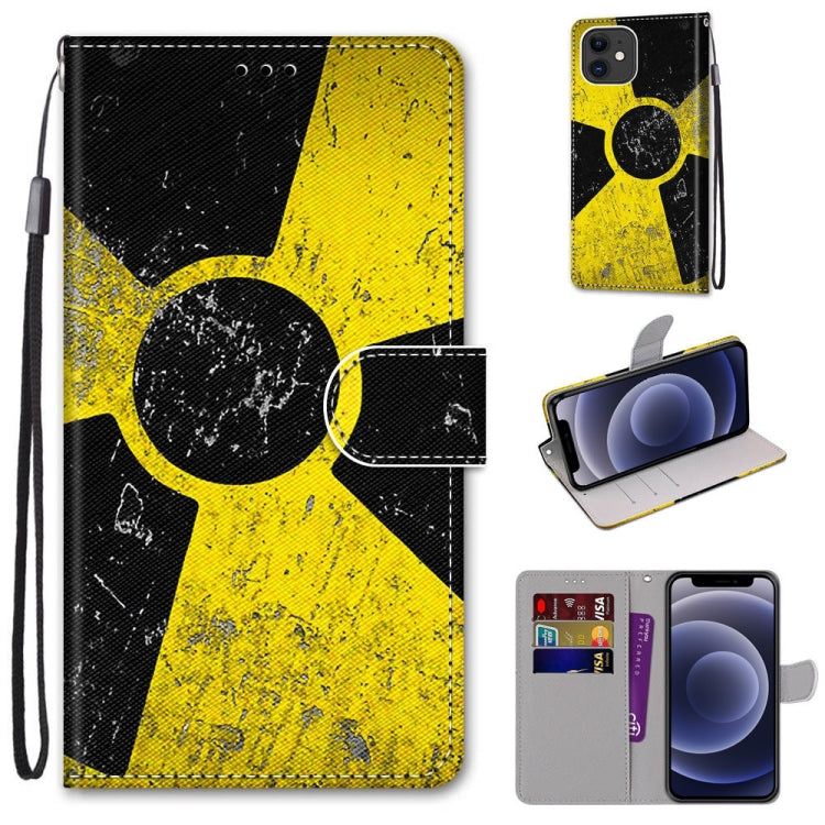 For iPhone 12 mini Coloured Drawing Cross Texture Horizontal Flip PU Leather Case with Holder & Card Slots & Wallet & Lanyard (Yellow Black Logo) by buy2fix