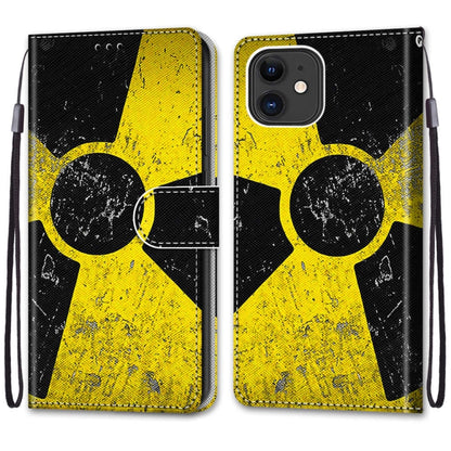 For iPhone 12 mini Coloured Drawing Cross Texture Horizontal Flip PU Leather Case with Holder & Card Slots & Wallet & Lanyard (Yellow Black Logo) by buy2fix