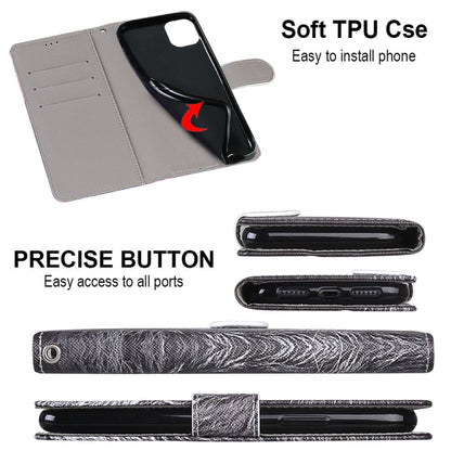 For iPhone 12 mini Coloured Drawing Cross Texture Horizontal Flip PU Leather Case with Holder & Card Slots & Wallet & Lanyard (B11 Black White Lion Head) by buy2fix