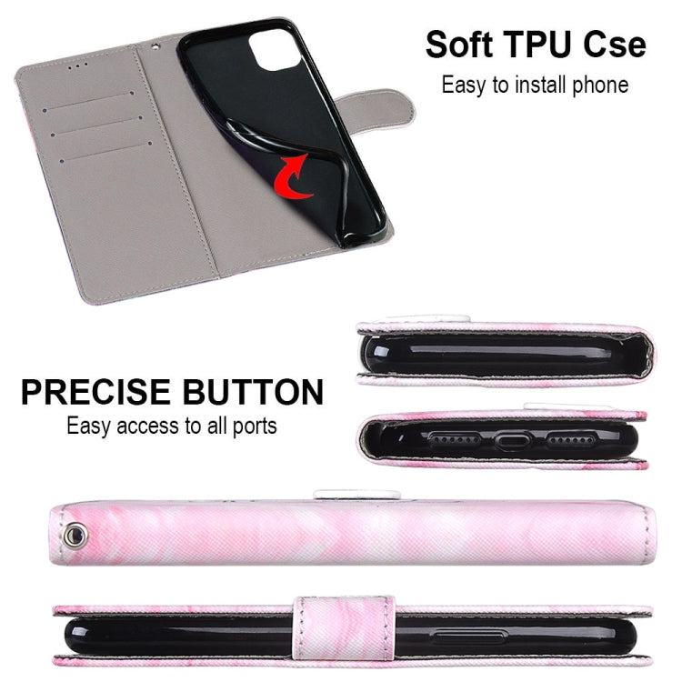 For iPhone 12 mini Coloured Drawing Cross Texture Horizontal Flip PU Leather Case with Holder & Card Slots & Wallet & Lanyard (Pink Hands Heart) by buy2fix
