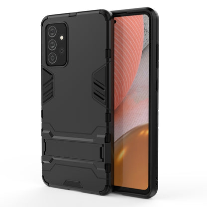 For Samsung Galaxy A72 5G(US Version) PC + TPU Shockproof Protective Case with Holder(Black) by buy2fix