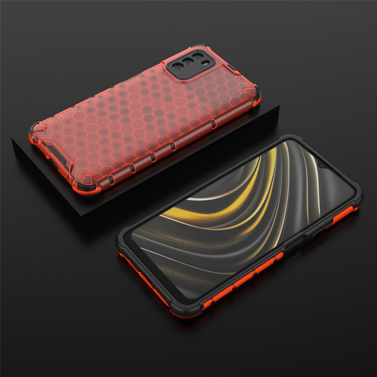 For Xiaomi Poco M3 Shockproof Honeycomb PC + TPU Case(Red) by buy2fix