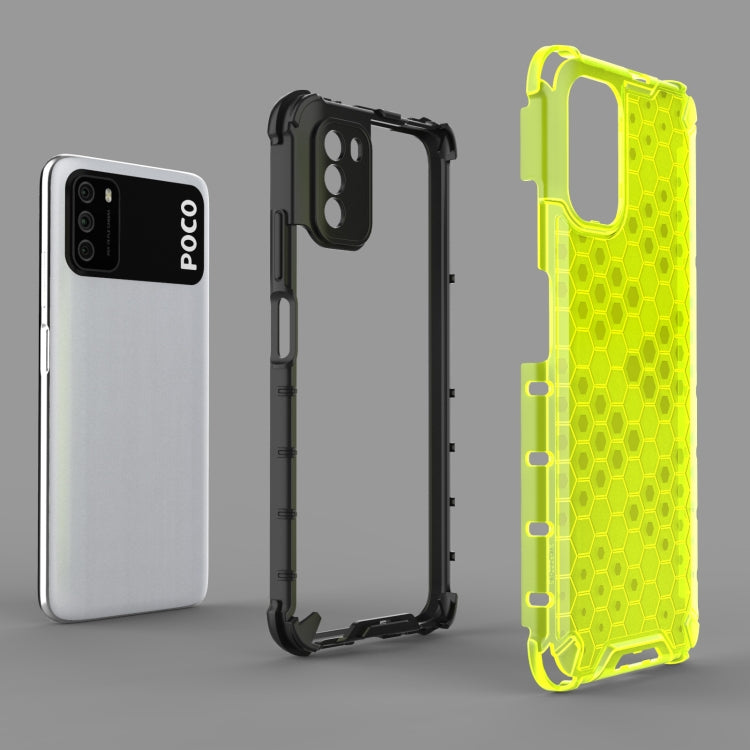 For Xiaomi Poco M3 Shockproof Honeycomb PC + TPU Case(Black) by buy2fix