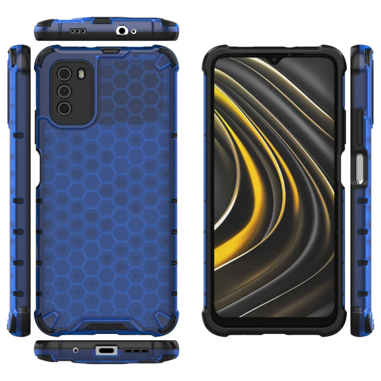 For Xiaomi Poco M3 Shockproof Honeycomb PC + TPU Case(Blue) by buy2fix