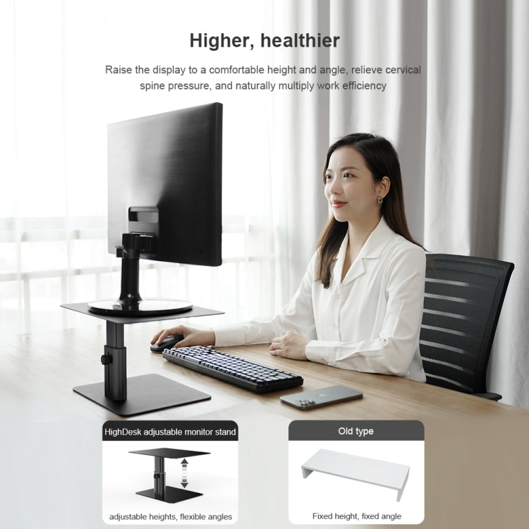 NILLKIN N6 Adjustable High Desk Laptop Monitor Stand Holder (Black) - Laptop Stand by NILLKIN | Online Shopping UK | buy2fix