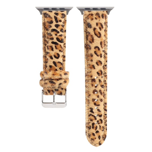 Horsehair Fluffy Leopard Print Leather Watch Band For Apple Watch Ultra 49mm&Watch Ultra 2 49mm / Series 9&8&7 45mm / SE 3&SE 2&6&SE&5&4 44mm / 3&2&1 42mm(5) by buy2fix