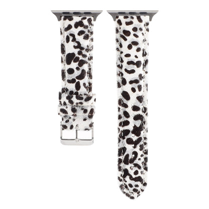 Horsehair Fluffy Leopard Print Leather Watch Band For Apple Watch Series 7 45mm / 6 & SE & 5 & 4 44mm / 3 & 2 & 1 42mm(6) by buy2fix
