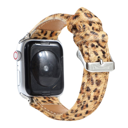 Horsehair Fluffy Leopard Print Leather Watch Band For Apple Watch Series 7 41mm / 6 & SE & 5 & 4 40mm / 3 & 2 & 1 38mm(5) by buy2fix