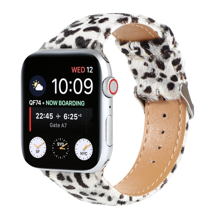 Horsehair Fluffy Leopard Print Leather Watch Band For Apple Watch Series 7 41mm / 6 & SE & 5 & 4 40mm / 3 & 2 & 1 38mm(6) by buy2fix