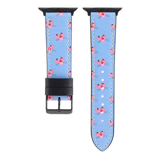 Printed Leather Watch Band For Apple Watch Series 7 45mm / 6 & SE & 5 & 4 44mm / 3 & 2 & 1 42mm(D) by buy2fix
