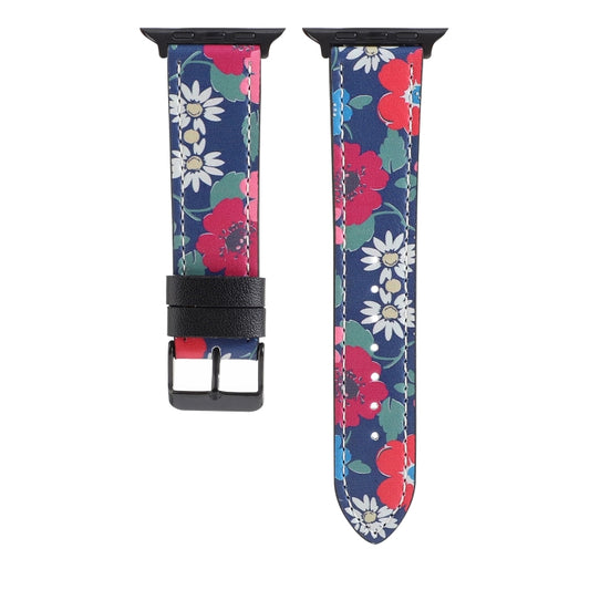 Printed Leather Watch Band For Apple Watch Series 7 45mm / 6 & SE & 5 & 4 44mm / 3 & 2 & 1 42mm(F) by buy2fix
