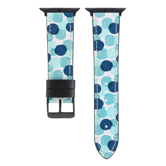 Printed Leather Watch Band For Apple Watch Series 7 45mm / 6 & SE & 5 & 4 44mm / 3 & 2 & 1 42mm(H) by buy2fix