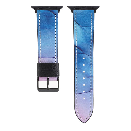 Printed Leather Watch Band For Apple Watch Series 9&8&7 41mm / SE 3&SE 2&6&SE&5&4 40mm / 3&2&1 38mm(I) by buy2fix