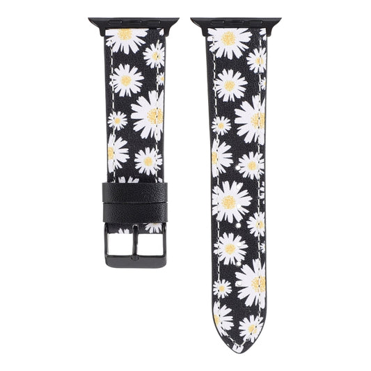 Printed Leather Watch Band For Apple Watch Series 9&8&7 41mm / SE 3&SE 2&6&SE&5&4 40mm / 3&2&1 38mm(J) by buy2fix