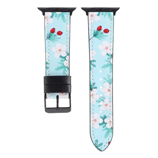Printed Leather Watch Band For Apple Watch Series 9&8&7 41mm / SE 3&SE 2&6&SE&5&4 40mm / 3&2&1 38mm(N) by buy2fix