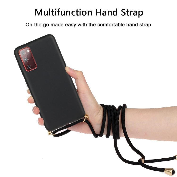 For Samsung Galaxy S20 FE Wheat Straw Material + TPU Protective Case with Lanyard(Black) by FIERRE SHANN