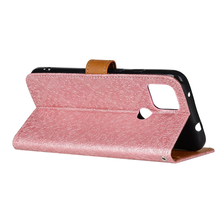 For Xiaomi Redmi 9C European Floral Embossed Copper Buckle Horizontal Flip PU Leather Case with Holder & Card Slots & Wallet & Photo Frame(Pink) by buy2fix