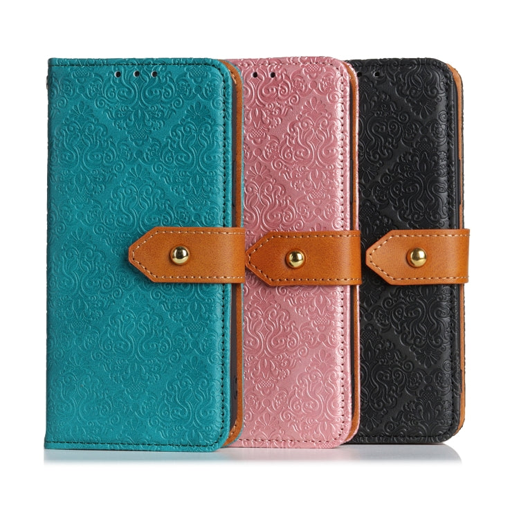 For Xiaomi Redmi 9C European Floral Embossed Copper Buckle Horizontal Flip PU Leather Case with Holder & Card Slots & Wallet & Photo Frame(Pink) by buy2fix