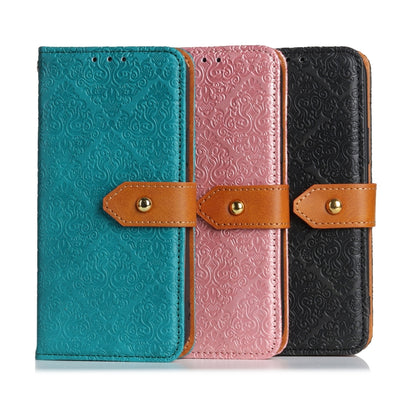 For Xiaomi Redmi 9C European Floral Embossed Copper Buckle Horizontal Flip PU Leather Case with Holder & Card Slots & Wallet & Photo Frame(Pink) by buy2fix